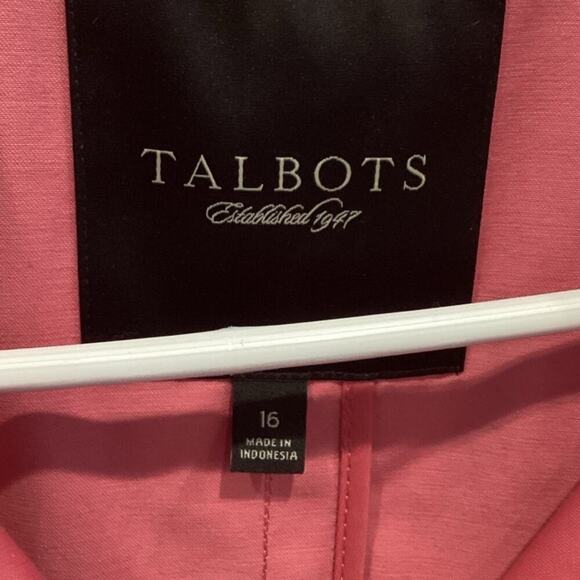 Talbots Womens Trench Coat Plus Size 16 Pink Classic Old Money Preppy Work Belt - Picture 2 of 13